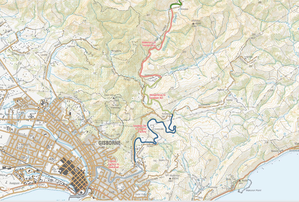 Map of where drone goes waimata river 2024